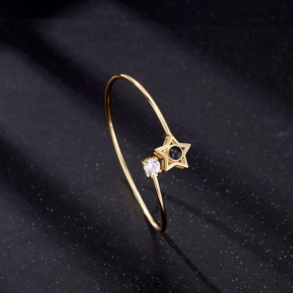 Personalized Star Photo Bangle Bracelet