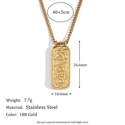 Fashion Angel Number Necklace Stainless Steel Plated 18K Gold Necklace for Women