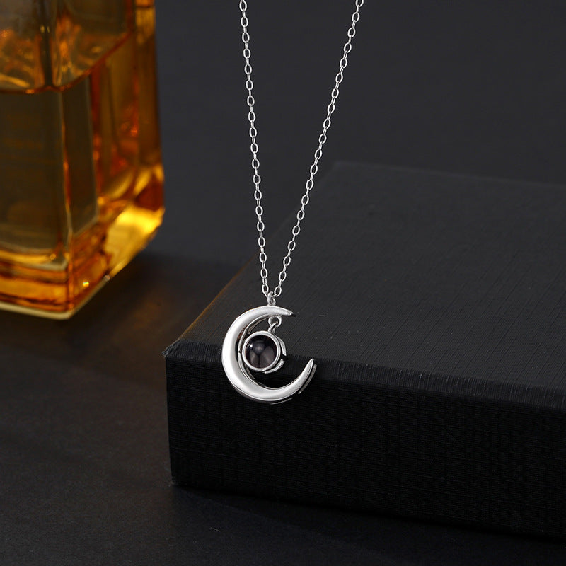 Moon Guardian Necklace with Hidden Photo