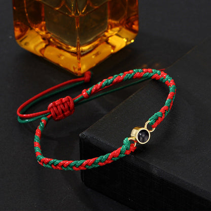 Custom Christmas Gift 2 Color Photo Projection Braided Bracelet