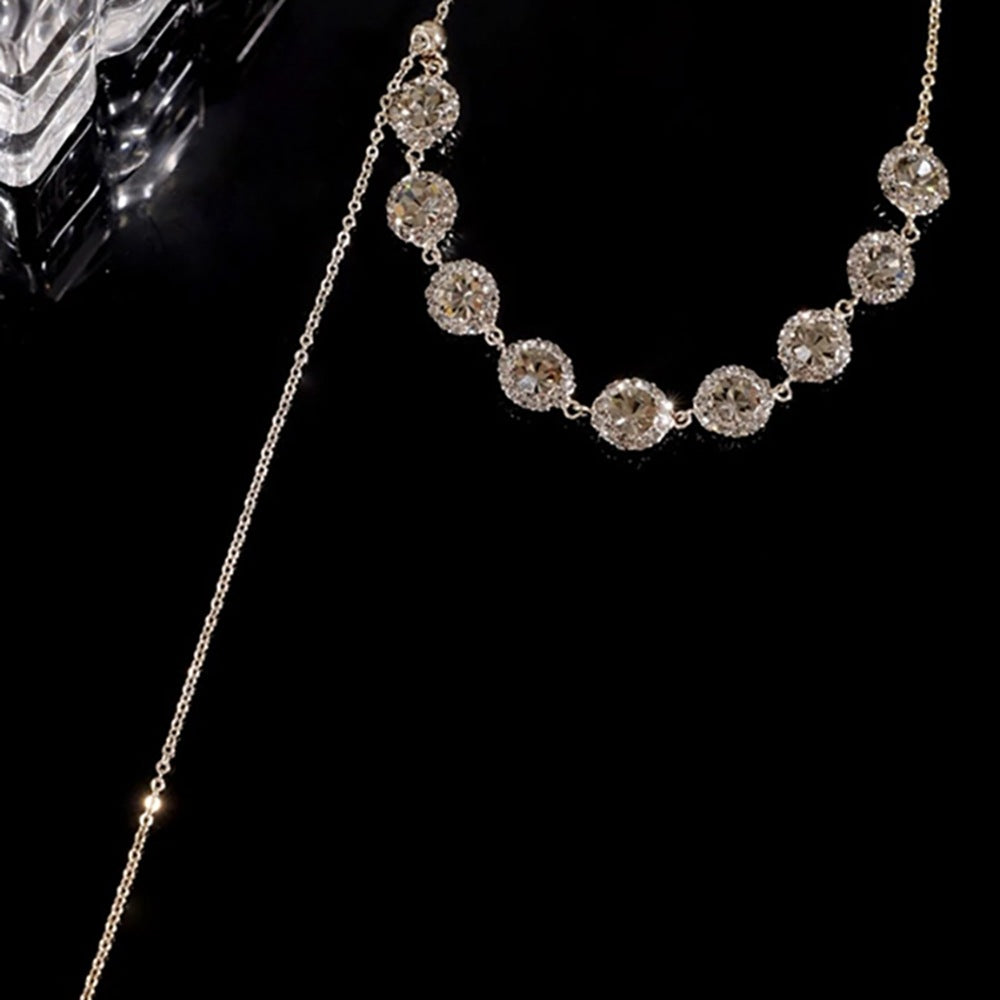 Sophisticated luxury necklace Crystal Rhinestone Adjustable Collarbone Necklace for Women, New Trend, Stylish and Versatile Necklace