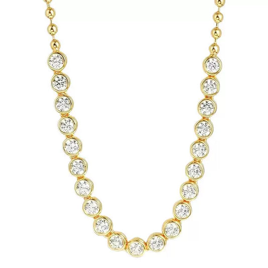 Diamond Shape Crystal Tennis Necklace