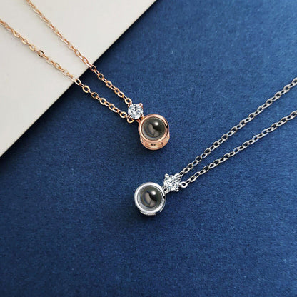 Sparkling Minimalist Photo Necklace