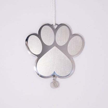 Personalized Paw Print Engraved Photo Ornament