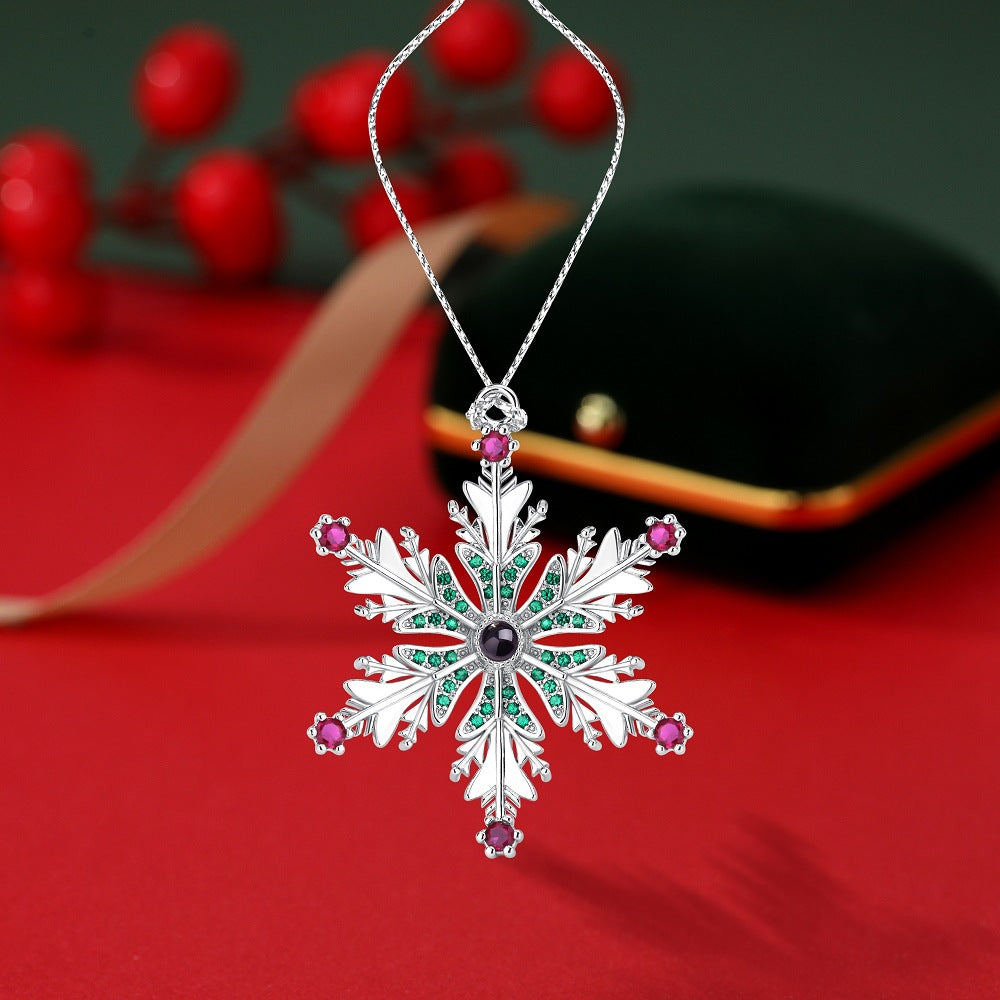 Personalized Colorful Snowflake Ornament With Photo Inside