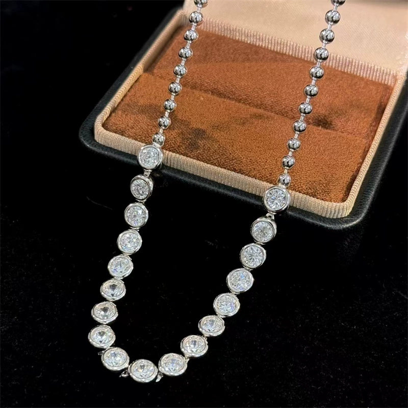 Diamond Shape Crystal Tennis Necklace