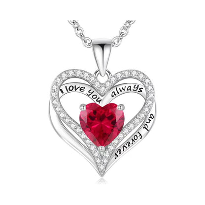 S925 Sterling Silver Double-Layer Necklace with Zodiac Birthstones, Fashionable and Versatile Pendant Necklace for Women, Timeless Heart