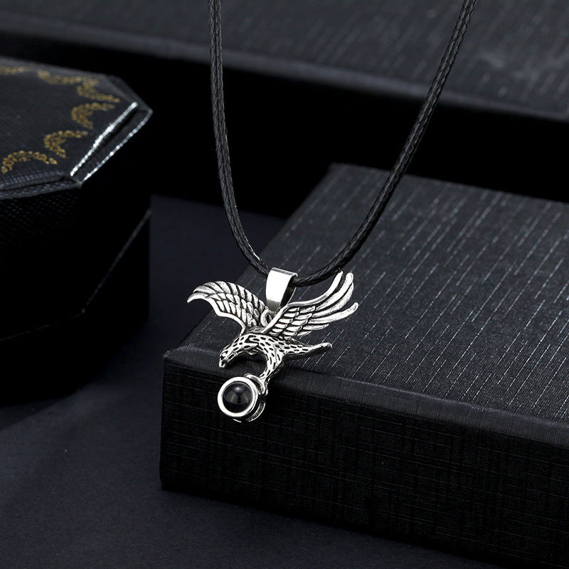 Custom Eagle Necklace with Hidden Photo