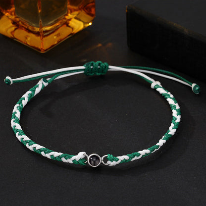 Custom Christmas Gift 2 Color Photo Projection Braided Bracelet