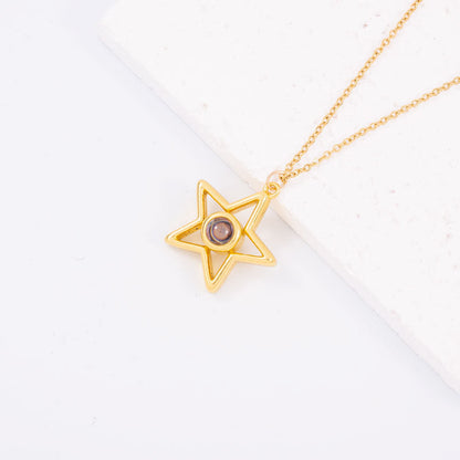 Custom Star Necklace With Photo Inside