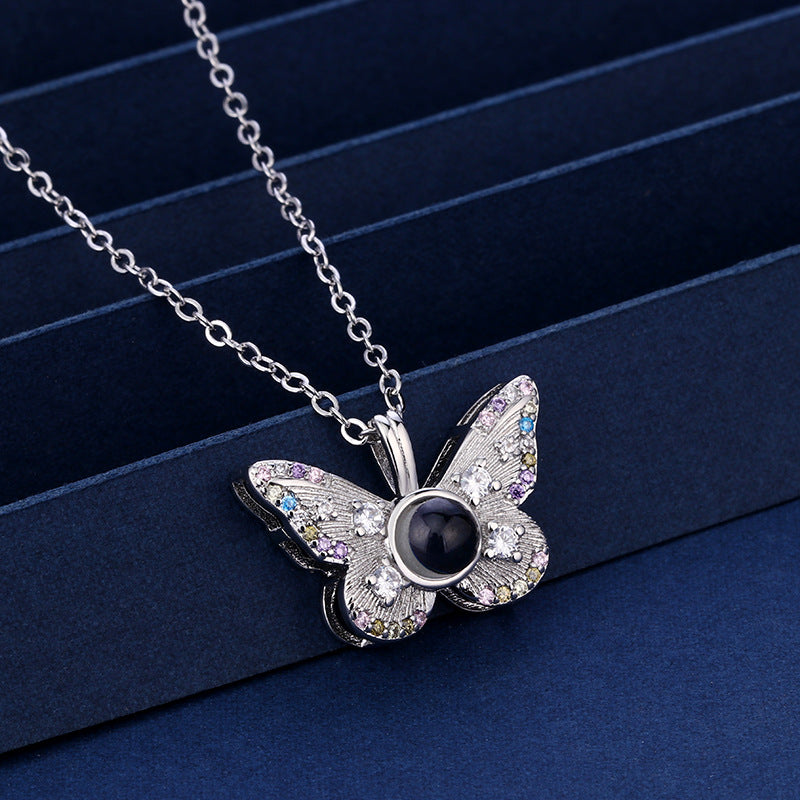 Gorgeous Butterfly Necklace with Hidden Photo