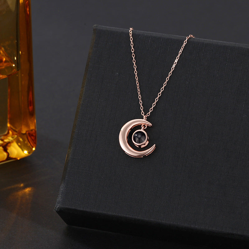 Moon Guardian Necklace with Hidden Photo