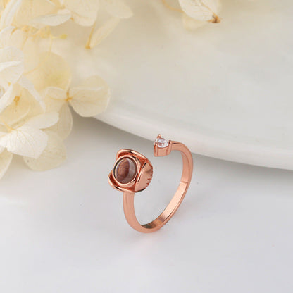 Custom Rose Photo Ring