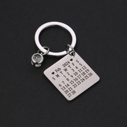 Customized Calendar Photo Keychain