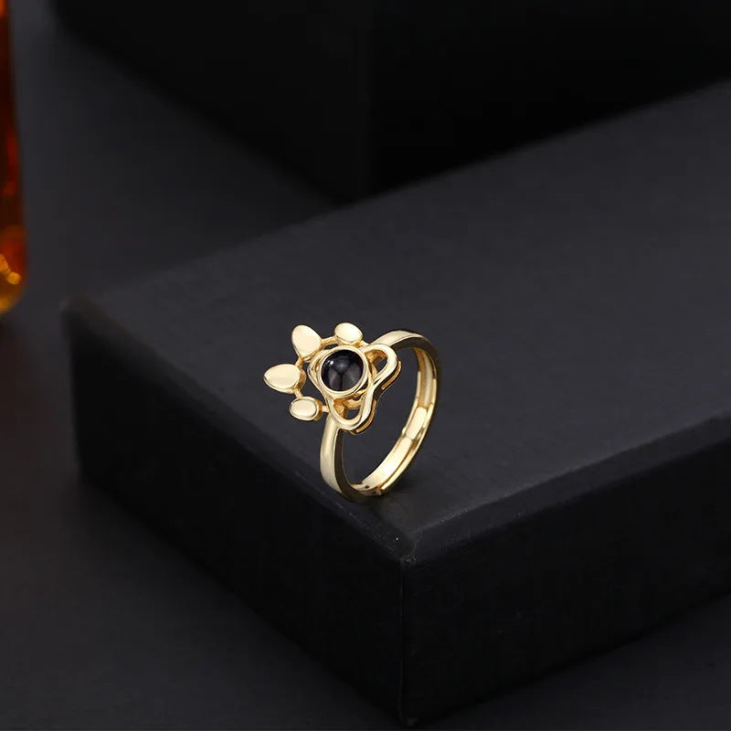 Adjustable Paw Photo Ring