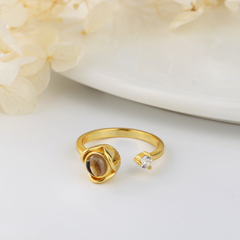 Custom Rose Photo Ring