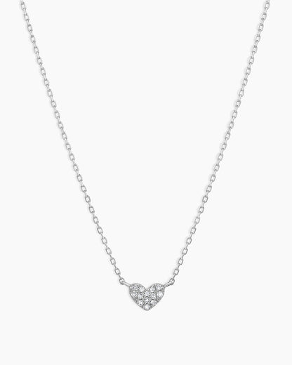 Diamond Pavé Mini Heart Necklace