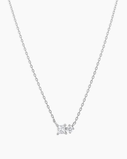 Diamond and White Sapphire Necklace