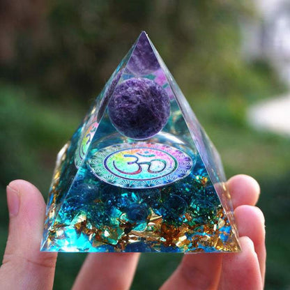 Amethyst Orgonite Pyramid - Orgone Energy Generator