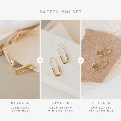 Safety Pin Earrings Set