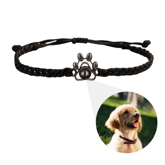 Paw Braided Bracelet with Photo Inside