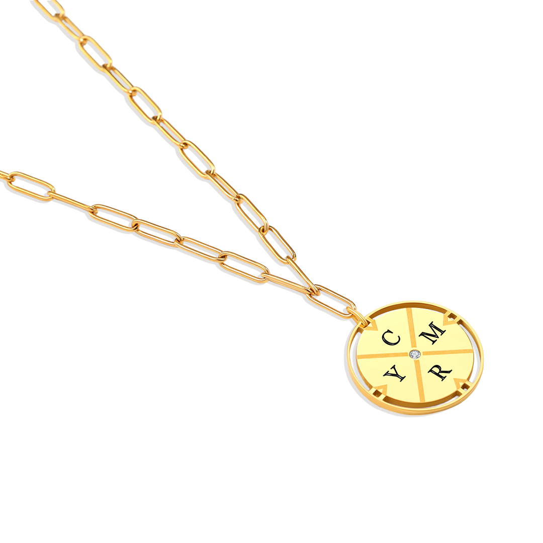 Personalized Compass Pendant Necklace