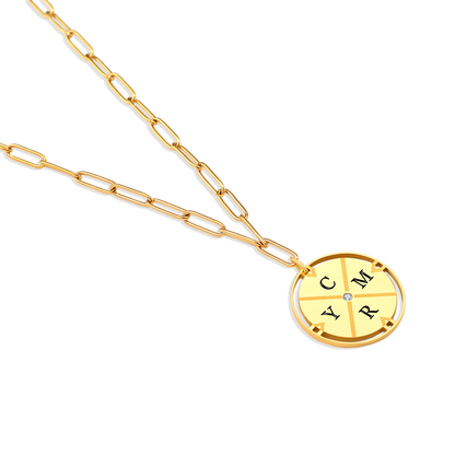 Personalized Compass Pendant Necklace