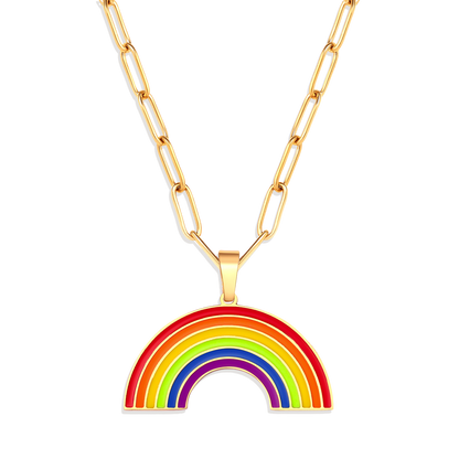 Personalized Rainbow Pendant Necklace