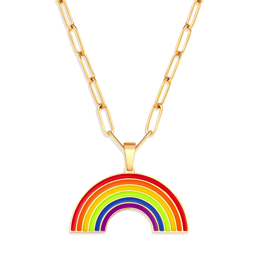 Personalized Rainbow Pendant Necklace