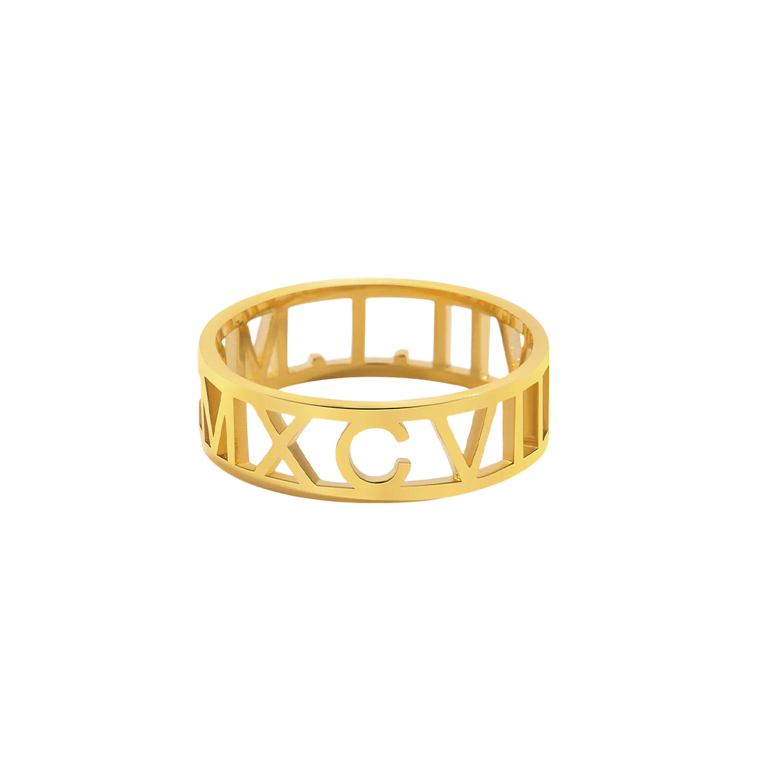 Personalized Roman Numeral Ring