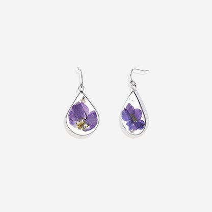 Pressed Birth Flower Earrings