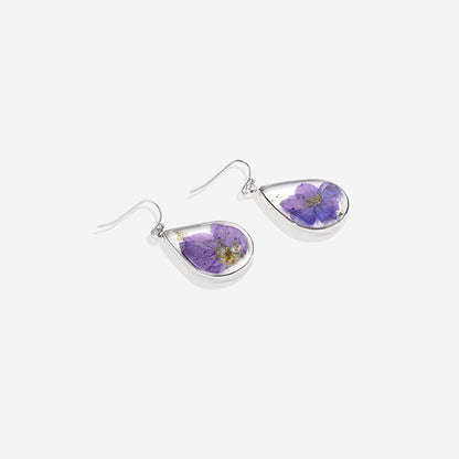 Pressed Birth Flower Earrings