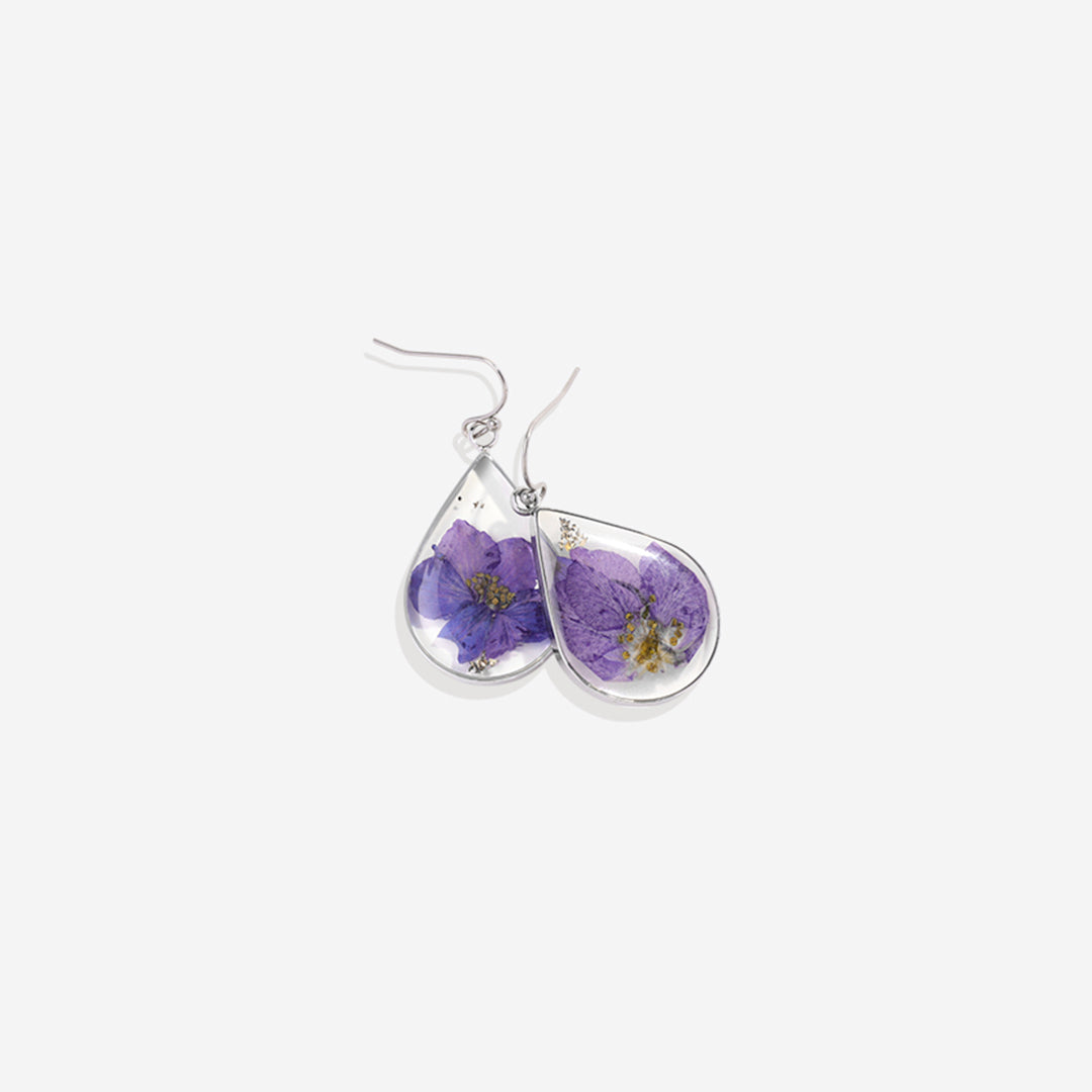 Pressed Birth Flower Earrings