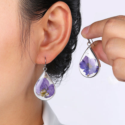 Pressed Birth Flower Earrings