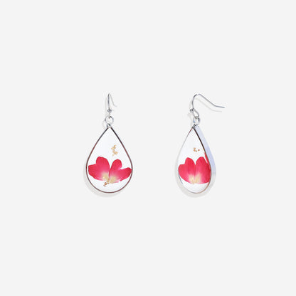 Pressed Birth Flower Earrings