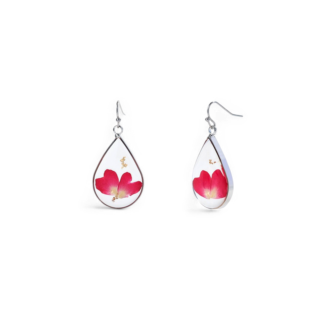 Pressed Birth Flower Earrings