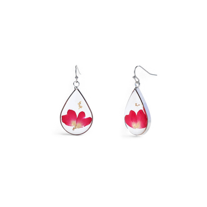 Pressed Birth Flower Earrings