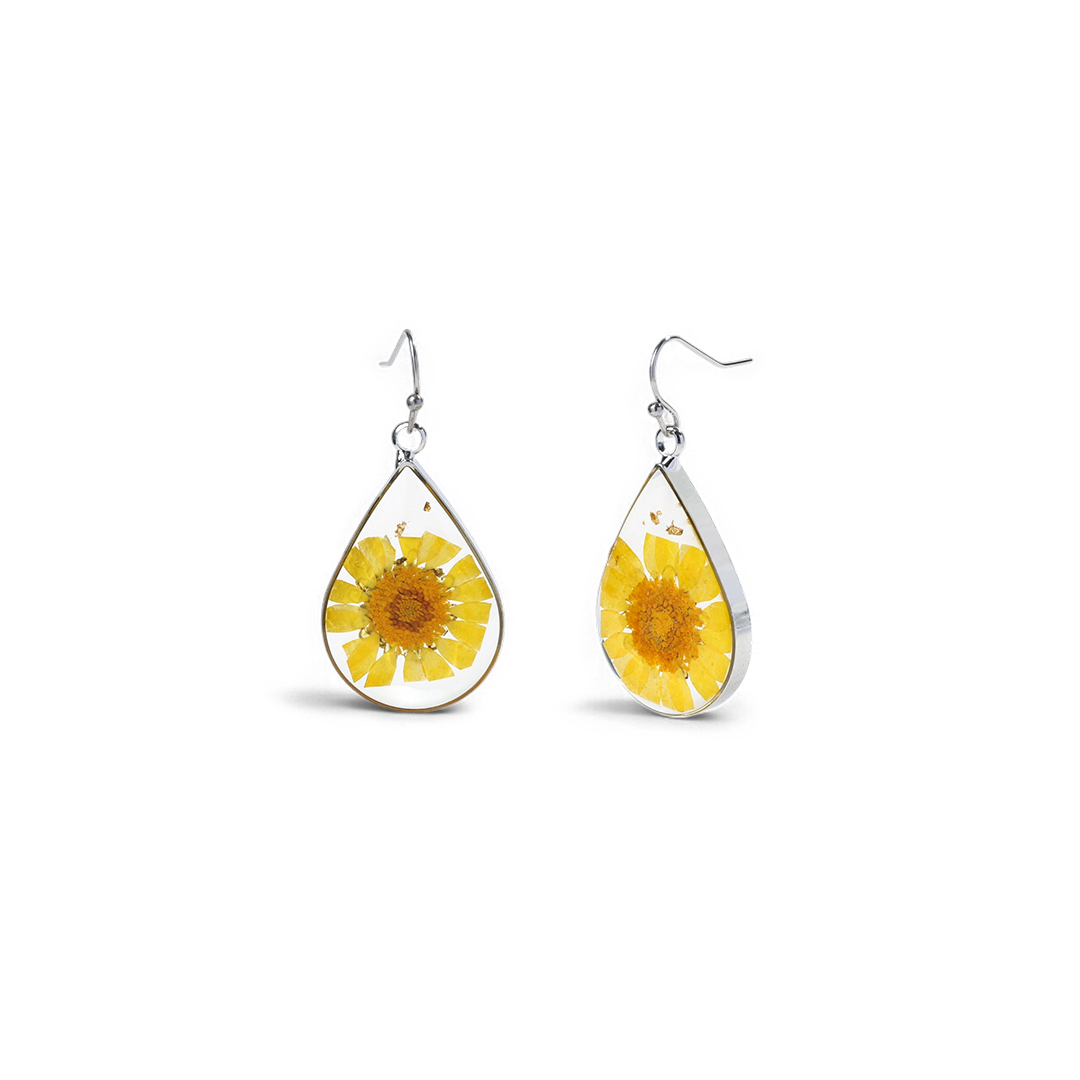 Pressed Birth Flower Earrings