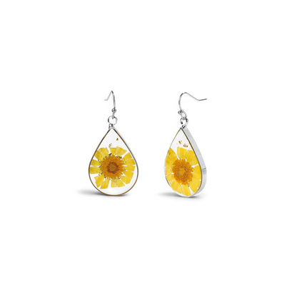 Pressed Birth Flower Earrings