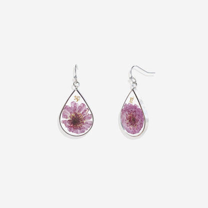 Pressed Birth Flower Earrings