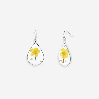 Pressed Birth Flower Earrings