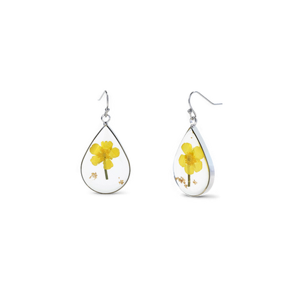 Pressed Birth Flower Earrings