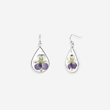 Pressed Birth Flower Earrings