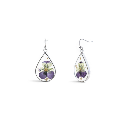 Pressed Birth Flower Earrings