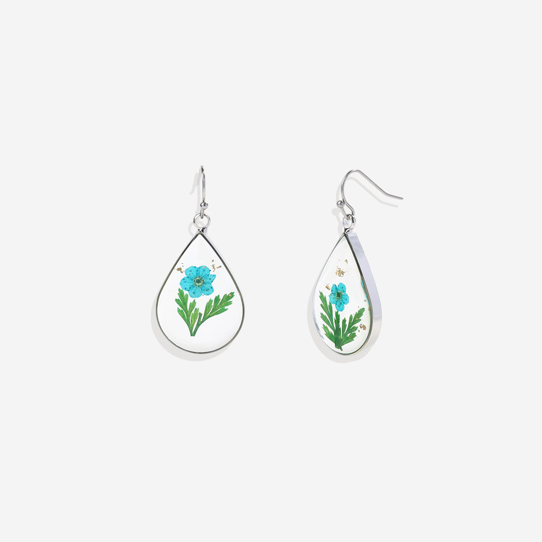 Pressed Birth Flower Earrings