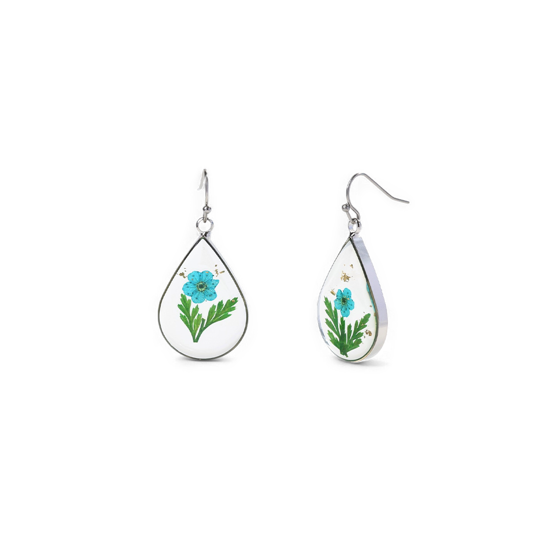 Pressed Birth Flower Earrings