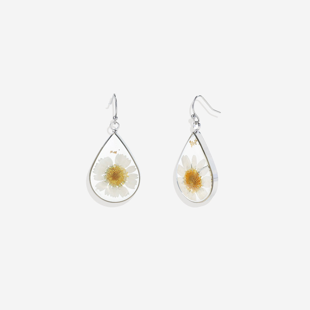 Pressed Birth Flower Earrings