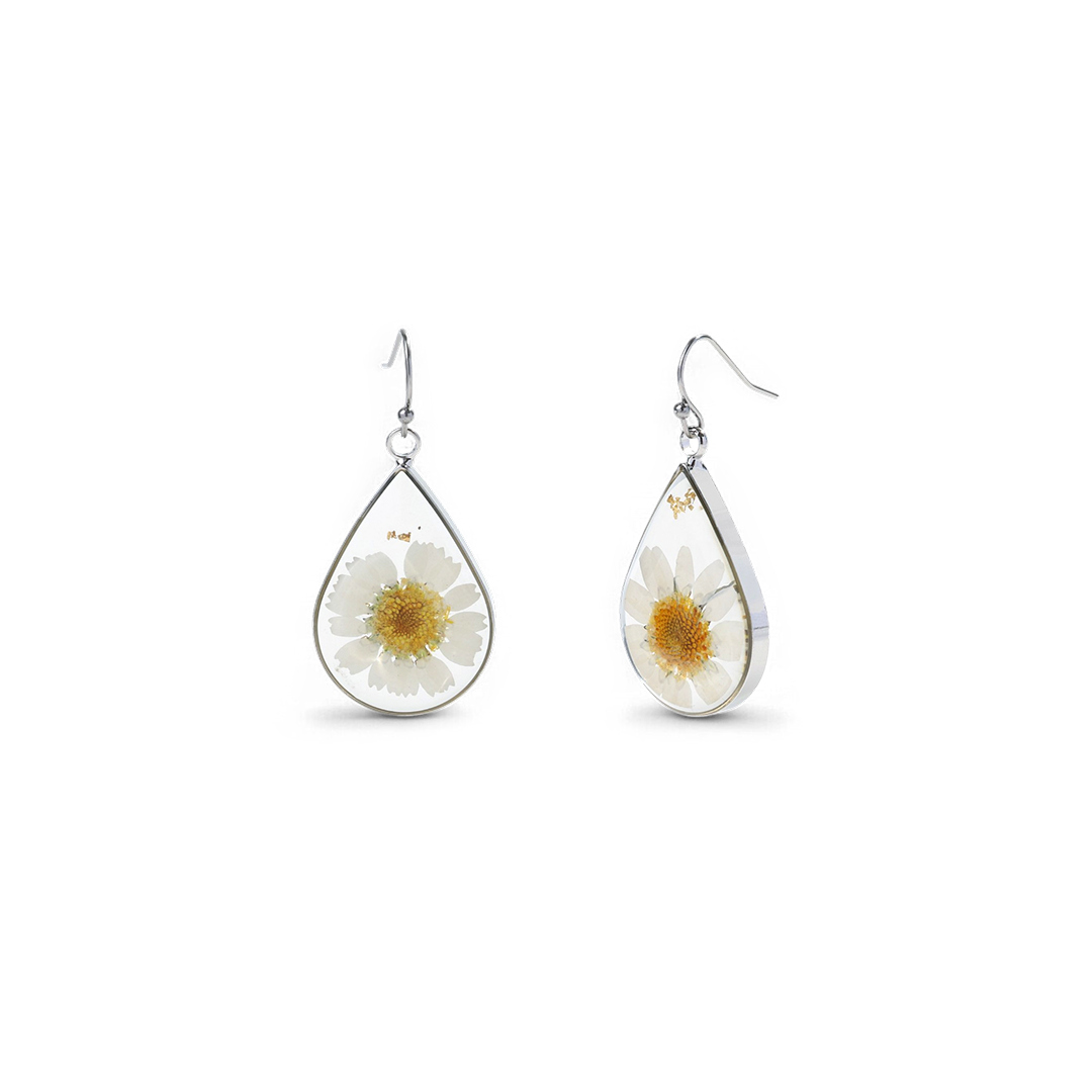 Pressed Birth Flower Earrings