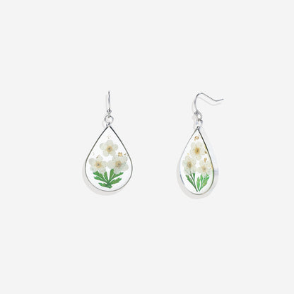 Pressed Birth Flower Earrings