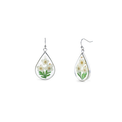 Pressed Birth Flower Earrings